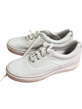 Keds‎ Women's White Low-Top Lace-Up Platform Sneakers